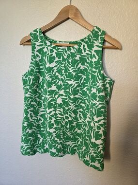 J.Crew Fern Print Blouse with Scalloped Hem